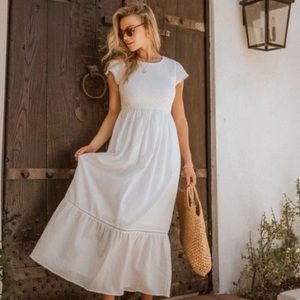 Bohme Briony Maxi Dress White Size Medium